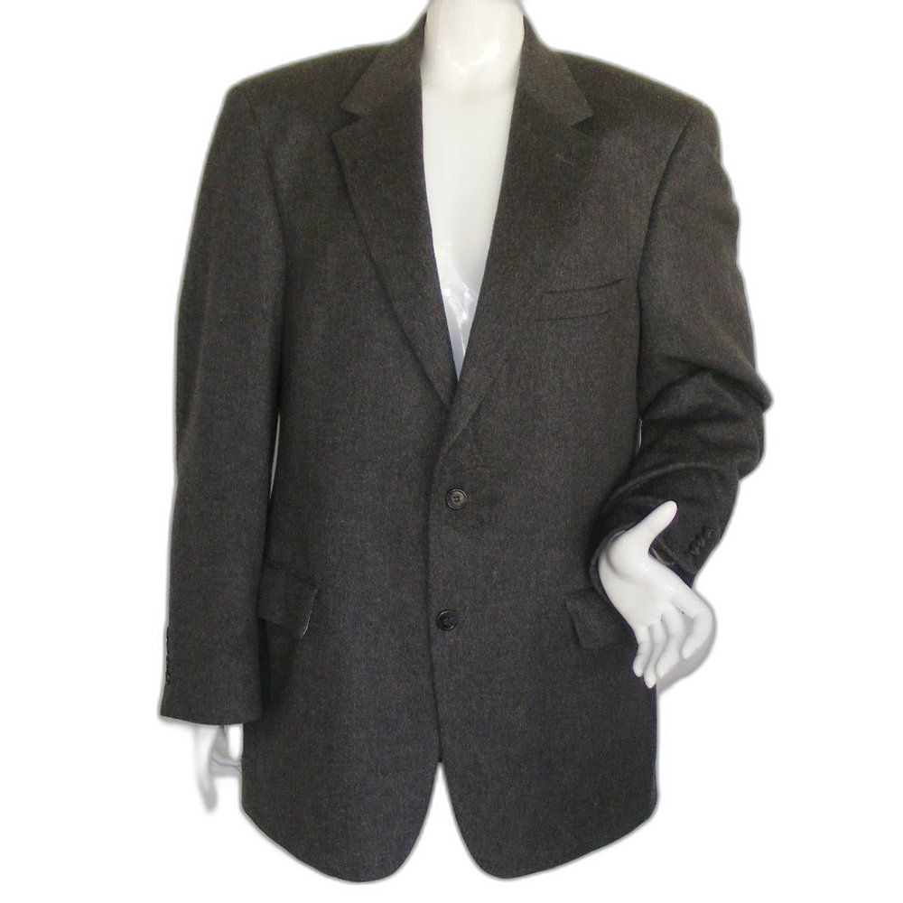 GRANT THOMAS Cashmere Jacket, 42R, Gray, 2 buttons, Soft!